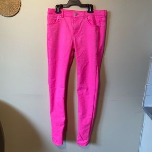 H&M size 12 hot pink cotton/ elastane high-rise pe